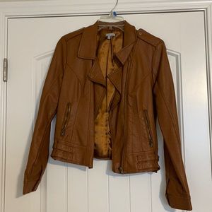 Tan leather jacket
